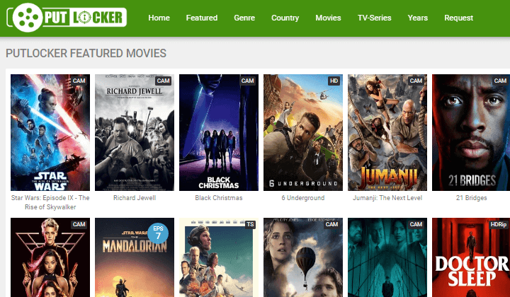 Putlocker Frontpage